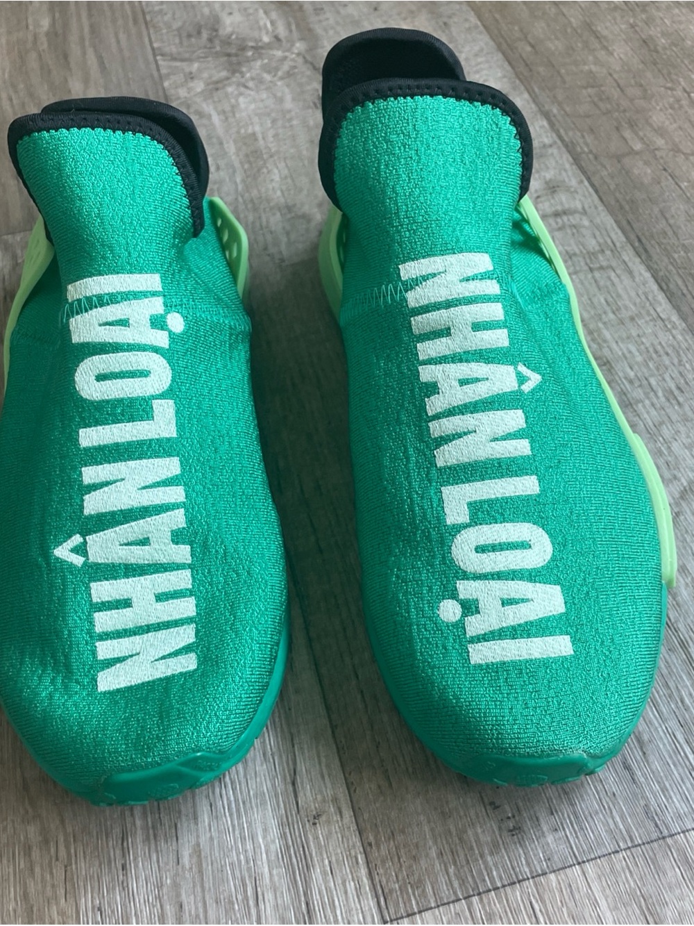 Adidas NMD Hu Human Race Pharrell Shoes Mens Womens Green Complexland Sneakers - Picture 2 of 15